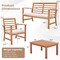 Costway 4 PCS Outdoor Furniture Set with Soft Seat Cushions Stable Acacia Wood Frame White/Navy/Gray